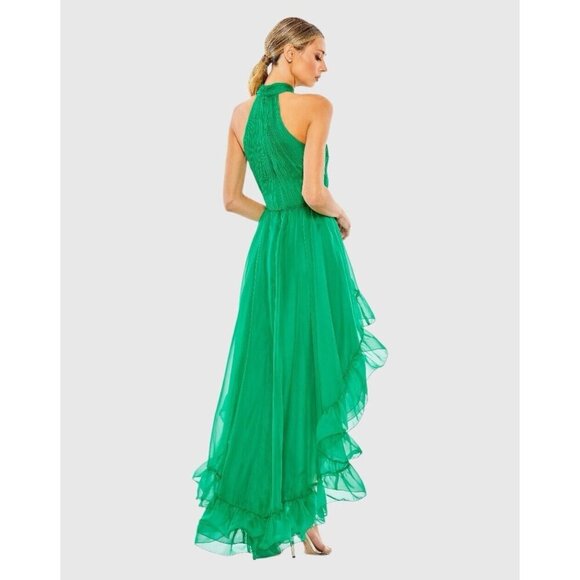 Mac Duggal Green Halter Neck Midi Dress - Picture 3 of 10